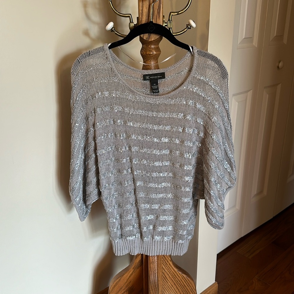 INC Sheer Sequined Sweater